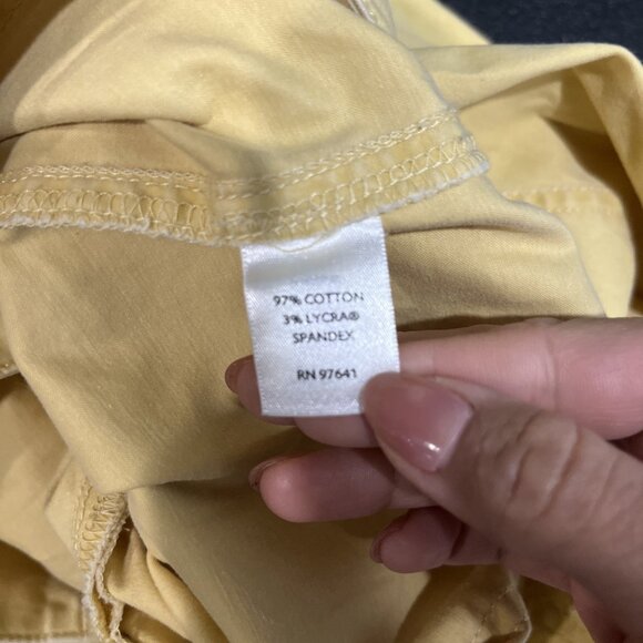 J. Jill Stretch Capri Pants Womens Sz 10 Yellow Cargo Chino Crop Outdoor Hiking - Picture 5 of 9